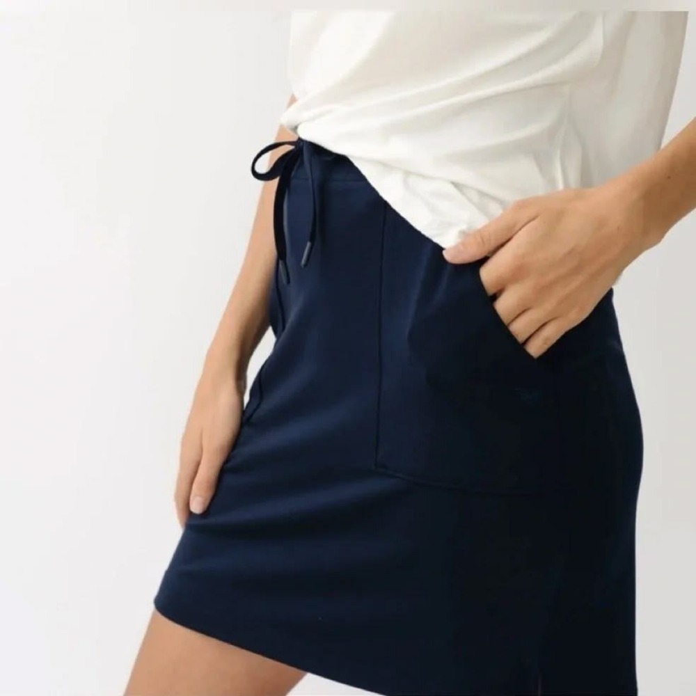 Cozy Earth Brushed Bamboo Patch Pocket Skirt L Active Stretch Golf Tennis Travel